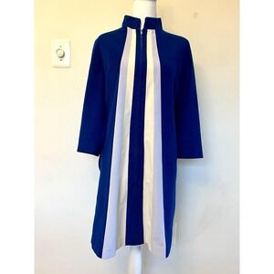 Vintage JCPenney Loungewear Blue Velour House Coat MuuMuu Robe‎